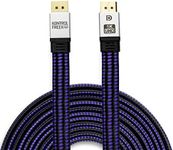 KONTROLFREEK DisplayPort 1.4 Cable 12ft (3.6m), Nylon Braided 8K DP to DP Gaming Cable (8K@60Hz, 4K@144Hz and 1080P@240Hz), HBR3, 32.4Gbps, HDCP 2.2, HDR Support - Black and Purple