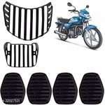 Sai Kirpa Complete HF Deluxe Plastic Grill Set of Headlight, Indicators & Taillight Compatible for hero HF deluxe- Black