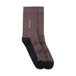 KOSHA Men's Merino Wool Regular Length Advanced Socks | Abroad Student Essential | (Brown-Black, 1)