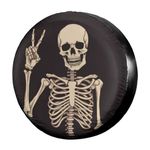 Dujiea Rock and Roll Skull Skeleton Spare Tire Cover, Universal Wheel Tire Cover Waterproof Dust-Proof Tire Protectors for Jeep Trailer Rv Van SUV Truck Camper and Many Vehicle 14 15 16 17 Inch