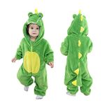 Doladola Unisex Kid's&Toddler's Costume Outfit Baby Boys Girls Flannel Animal Hooded Rompers Jumpsuit (12-18 Months,crocodile)