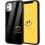 Idocolors Black Case for iPhone 6/iPhone 6s,Soft Flexible TPU Bumper&Aluminum Hard Back Ultra Slim Shockproof Design Creative Cute Funny Face Protective Cover iPhone 6s Case