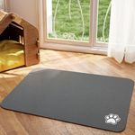 HotLive Pet Feeding Mat - Dark Grey 12"x 19" | Absorbent Dog Mat for Food and Water, No Stains Cat Bowl Mat, Easy to Clean Pet Placemats, Quick Dry Dog Water Dispenser Mat for Messy Drinkers