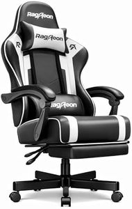 Riftracer Gaming Chair for Adults Gaming Chairs-Video Game Chairs with Footrest Headrest and Lumbar Support Ergonomic Height Adjustable Game Reclining Chair for Gamer Oversize Black