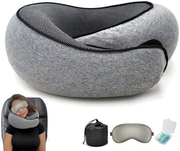 Fly Neck Pillow 2025, Fly Neck Travel Pillow, Wander Plus Travel Pillow, Memory Foam Travel Pillow, Fly Stowable U-Shaped Pillow Set for Adult & Kids Sleeping Upright (Grey)