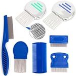 Set of 6 Stainless Steel Metal Professional Lice Comb Double-Sided Head Lice Comb effectively removes hair lice and nits, provides optimal prevention of reinfection, suitable for pets and adults