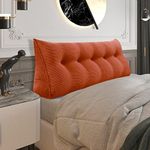 BNCKTRD Triangle Wedge Headboard Pillow Large Back Support Pillow for Sitting up in Bed Daybed Bolster Backrest Cushion (Rusty Orange, Queen: 59x20x8)