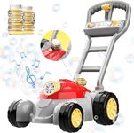 (Upgraded 5000+ Bubbles Per Mins) Bubble Lawn Mower,Lawn Mower Bubble Machine for Kids,Bubble Machine for Toddlers 3-5 Outdoor,Backyard,Gardening Push Toy Birthday Gift Preschool Kids Boys,Girls(Red)