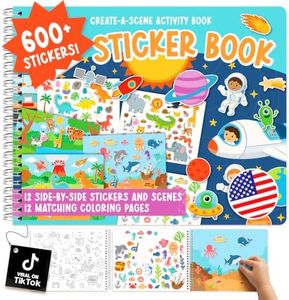Sticker Books for Toddlers 2-4 Years - Toddler Sticker Book Preschool Learning Activities, Kids Stickers Ages 2-4, Quiet Books for Toddlers 3-5, Kids Travel Activities, Educational Toddler Boy Gifts