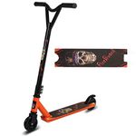 Stunt Scooter Pro Spin Street Scooter, Trick Jump Push Kick Scooter for Age 8+, ABEC-9 Bearings Rear Brake 360 Spin Trick Edition (orange)