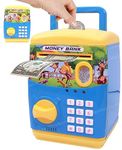 Toyshine Money Safe Kids With Finger Print Sensor Piggy Savings Bank With Electronic Lock, Blue(Modern)