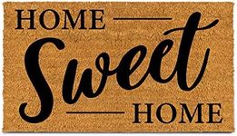 PLUS Haven Coco Coir Home Entrance Door Mat – 17.5x30-in. Home Sweet Home Welcome Mat - Heavy Duty Doormat for Outdoor & Indoor Use