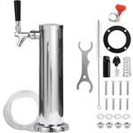 Hilangsan Single Beer Tap Tower Draft Beer Tower Kegerator Tower Stainless Steel Keg Tower Kegerator Parts Kegerator Kit Stainless Core Beer Faucet Pre-assembled Beer Line 3" Beer Tower Dispenser