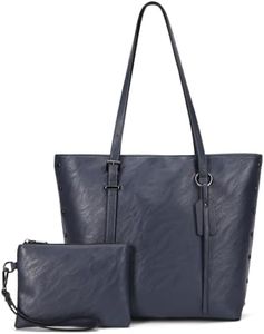 KL928 Handbag for Women Tote Bag PU Leather Large Shoulder Bag Top Handle Satchel Purses 2Pcs Set (Sky Blue)