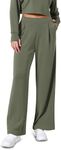 ODODOS Modal Soft Wide Leg Pants for Women High Waist Casual Relaxed Pants with Pockets, 27" Inseam, Dark Sage, Medium