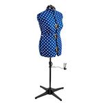 Sewing Online Adjustable Dressmakers Dummy, in Navy Polka Dot with Hem Marker, Dress Form Sizes 16 to 20 - Pin, Measure, Fit and Display your Clothes on this Tailors Dummy - 5903B