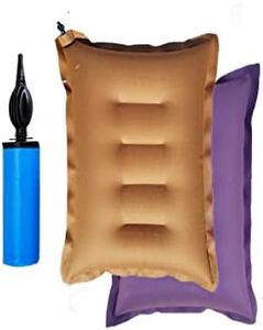 RAV Cotton Fabric Travelling Pillow with air Pump. Lightweight, Portable, Washable, Suitable for All Best Home, Office, Airplane, and Cars Camping Color- Multi Color.Pack of 2