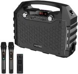 Hotec Wireless Bluetooth Portable PA Speaker System, Powerful Bluetooth Karaoke Machine with Dual Wireless Microphones for Karaoke, Wedding, Party, Teaching, Lecture, Church, Outdoor Indoor Activities