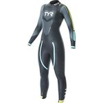 TYR HCATF6A766M/L Womens Cat 2 Wetsuit Black/Yellow/Turq M/L