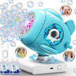 Sitodier Rechargeable Bubble Machine, Automatic 360° Rotation Bubble Maker Toys with Light, Spaceship-shaped Bubble Blower for Kids Toddlers Boys Girls, Birthday, Parties, Wedding, Outdoor Activities