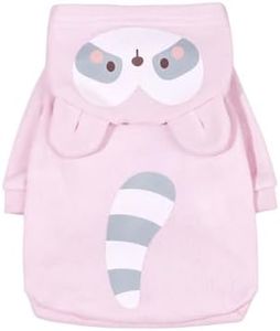 QWINEE Dog Hoodies Chicken Design Cat Dog Clothes Warm Winter Puppy Clothes Chihuahua Outfit Pet Hoodie for Small Medium Dogs Cats Kitten Pink and Grey XX-Small