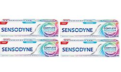 Sensodyne Complete Protection & Advanced Toothpaste for Sensitive Teeth, Aid Plaque Removal, Cool Mint, 75ml Pack of 4