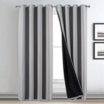 The House Of Emily 100% Blackout Eyelet Curtains 4 Layer - Thermal Insulating Window Curtains | Panels | Drapes - 2 Curtain Set - 2 Tie Backs Included (Quiet Grey, W90 X L112)