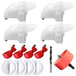 HASTHIP® 4PCS Chicken Feeder and Drinker Kit, DIY Poultry Feeder Kit Automatic Chicken Water Feed System with Feeder Ports and Drinker Cups for Farm Use Food Grade Material