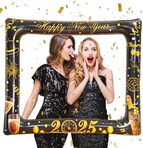 LMSHOWOWO 2025 Photo Booth Cornice, Capodanno Cornice Selfie Gonfiabile, Alta Qualità Felice Nuovo Anno Foto Puntello Cornice, Capodanno Selfie Frame, per Capodanno e Natalizi Festa Forniture Vacanze