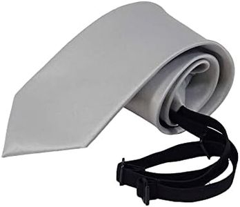 PB Pietro Baldini Cravatta con elastico pre-annodata - Finitura satinata - 51 x 7 cm - Grigio Chiaro