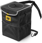 CAT® Premium Car Trash Can with Lid Storage Pockets Waterproof Garbage for Auto Multipurpose Storage Organizer Bin - 100% Leak-Proof, Black