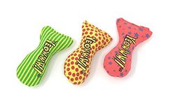 YEOWWW catnip toys for cats - organic very strong catnip fish stinkies sardines cat toys with catnip pack of 3, colourful patterns - 7.5cm long