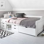 Noa and Nani - Eva Single Day Bed with Pullout Drawers - (White)