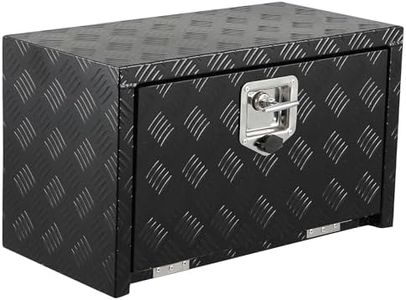 Garvee 24 Inch Heavy Duty Aluminum Tool Underbody Box, Waterproof Square Truck Storage Organizer Chest for Pick Up Truck Bed, Rv Trailer (24" X 12" X 14" - Black)