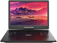 BOIFUN 15.7" Portable DVD Player with 14.1" Large HD Swivel Screen for Car and Kids, Built-in 6 Hrs Rechargeable Battery, Dual Stereo Speaker/Sync TV/Region Free/USB/SD, Classic Black