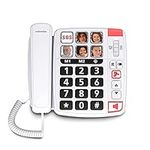 SWISSVOICE Xtra 1110 - Big Button Phone for Elderly - Phones for Hard of Hearing - Dementia Aid Big Number Telephone - Elderly People Gifts - Hearing Aid Compatible Phones - Elderly Phone Amplified