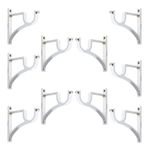 Ferio Antique Curtain Bracket Set | Curtain Brackets Plain | Iron Metal Pipe Holder for Curtain | Artistic Curtain Holder | Pack of 10 | Chrome