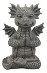 Ebros Gift Mini Zen Meditating Yoga Namaste Dragon Statue in Faux Stone Resin Finish 5" Tall Decor Figurine Zen Dragons and Dungeons As Fairy Garden Accessory Decorative Collectible Sculpture