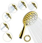 SparkPod High Pressure 6-Function Shower Head - Gold Shower Experience - 6" Wide Angle Handheld Set - 70 Inch Long Hose - Luxury Design - Power Massage Mode - Ergonomic Grip with Ultimate Mobility