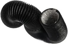 Ø 125mm / 5 inch Flexible Air Duct for Cooker Hood, Air Conditioner, Extractor Fan, Tumble Dryer - 3m / 9.8 ft Exhaust Hose - Ventilation Ducting - Aluminium/PVC Black