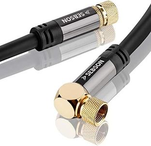 SEBSON Cable Antena Satelite 2m Acodado, F Connector Macho/Macho, 105dB 75 Ohm, Cable Coaxial TV (HDTV, UHD, 4K), Parabolica, Radio, Internet