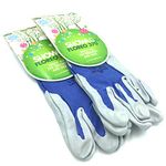 2 x Pairs Showa Floreo 370 Lightweight Gardening Gloves - Large (Blue)