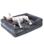 Orthopedic Dog Bed, Dog Bed for Small Dogs Cats, Bolster Pet Bed Couch with Removable Washable Cover, Egg Foam and Nonskid Bottom