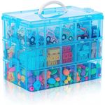 UCRAVO BLUE 1pc Clear Plastic Storage Box, Three-layer Jewelry Accessories Toy Finishing Box, Transparent Jewelry Chests, Foldable Jewelry Storage Organizer, Multi-purpose Storage Container