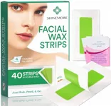 ShineMore Facial Wax Strips,Hypoallergenic for All Skin Types - Wax strips for hair removal - Gentle and Fast-Working for Face, Eyebrow, Upper Lip, and Chin (40 Women Wax Strips + 4 Calming Oil Wipes)