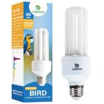 REPTI HOME UVA UVB Light Bulb for Birds, 2.4% UVB Bird Light 20W Compact Flourescent Lamp for All Kinds Captive Birds