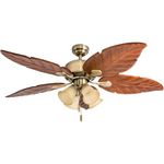 Honeywell Ceiling Fans 50504-01 Royal Palm Ceiling Fan, 52", Aged Brass