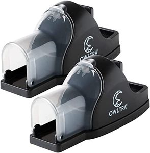 OWLTRA in-/Outdoor Safe Tunnel Snap Mouse Trap 2PCS, Instant Eliminate Rodent Snap Trap with Clear Tunnel Entry, Touch-Free Release, and Powerful Snap, Black, TST-217