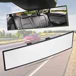 JOYTUTUS Rear View Mirror, Universal 11.81 Inch Panoramic Rearview Mirror, Interior Clip-on Wide Angle Rear View Mirror to Reduce Blind Spot Effectively for Car SUV Trucks