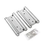 KATSU Double Action Spring Hinges 6" 150mm, 1 Pair with Screws Stainless Steel Dual Swinging Door Hinges for Saloon Cafe Kitchen Internal and External Doors 54611060